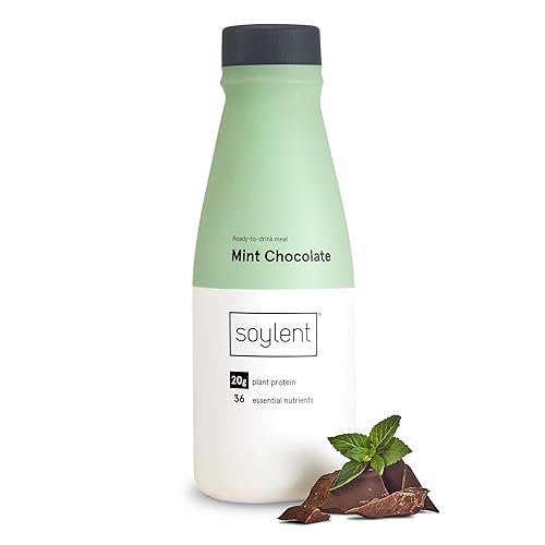 Mint Chocolate Soylent Meal Replacement Shake, 12-Pack, Mint Chocolate, 14 Oz Bottles, 20g Plant Protein