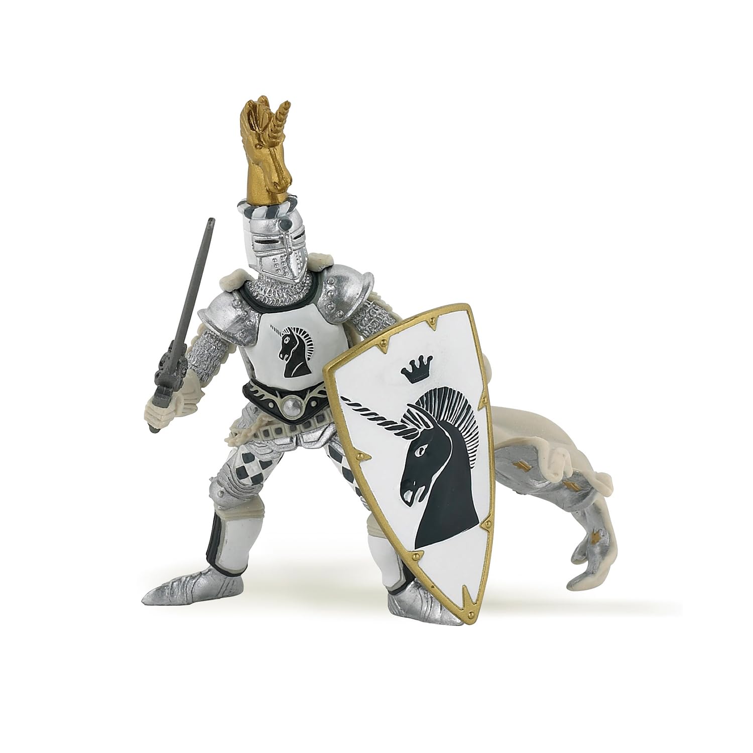 Papo 39915 Weapon master unicorn THE MEDIEVAL ERA Figurine, multicolour