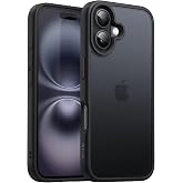 JETech Matte Case for iPhone 16, Black | Military-Grade Protection, Frosted Matte Back, Anti-Fingerprint Finish, Shockproof Design