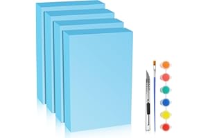 LuckyFoam Blue 4 Pack 12x7.5x2 inch Foam Sheets 2 Inch Thick Polystyrene Rectangles XPS Foam Board Craft for Insulating DIY Modeling Art Supplies