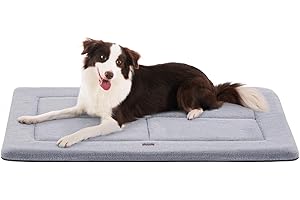 MADE 4 PETS Made4Pets Dog Crate Pad Bed for Medium Large Dogs, Washable & Reversible, Anti-Slip Kennel Mat for Cozy Sleeping, Soft Fluffy Dog Bed for Indoor & Outdoor Use, 35"x23", Gray