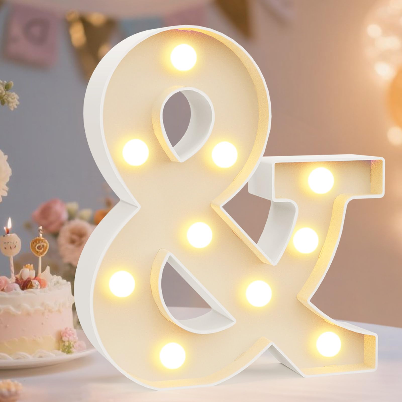 Photo 1 of Ampersand Symbol Marquee Letter Lights Alphabet Light Up Sign for Wedding Home Party Bar Decoration &