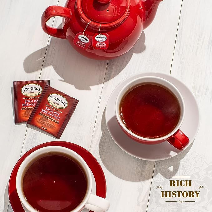 Twinings English Breakfast Individually Wrapped Tea Bags, 20 Count