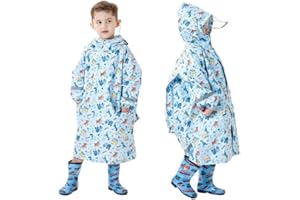 Fewlby Kids Raincoats For Girls Boys Cartoon Toddler Rain Wear Children Waterproof Raincoat Jacket Poncho 4-16 Years