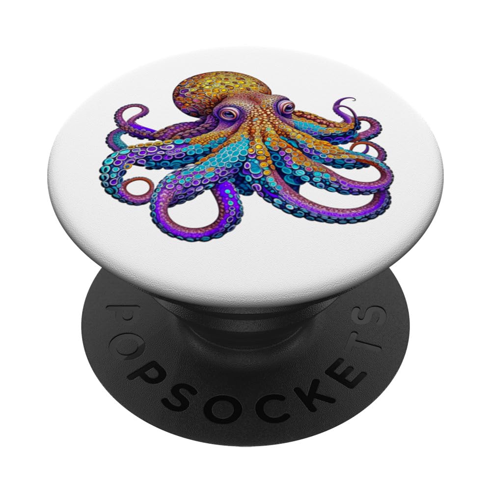 Psychedelic Octopus Trippy Cephalopod PopSockets Swappable PopGrip
