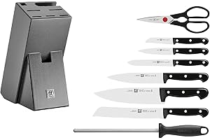 ZWILLING Twin Chef 9Piece Knife Block Set - Corrosion Resistant, Ice-Hardened Ultra Sharp Blades Graphite-Grey, Professional 