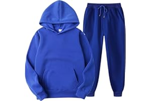 tuduoms Tracksuit Womens 2 Piece Sweatshirt & Sweatpants Set Sports Pullover Hoodie Sweatsuit Solid Jogger Suit with Pockets