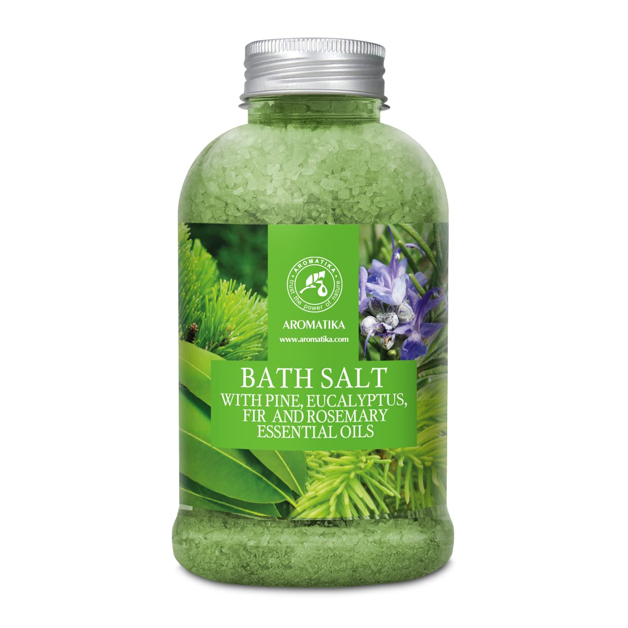 Bath Salt with Pine & Eucalyptus & Fir & Rosemary Essential Oil 600 g - Sea Salt Bath - Aromatherapy - Body Care - Beauty - Bath Soak - Bathing