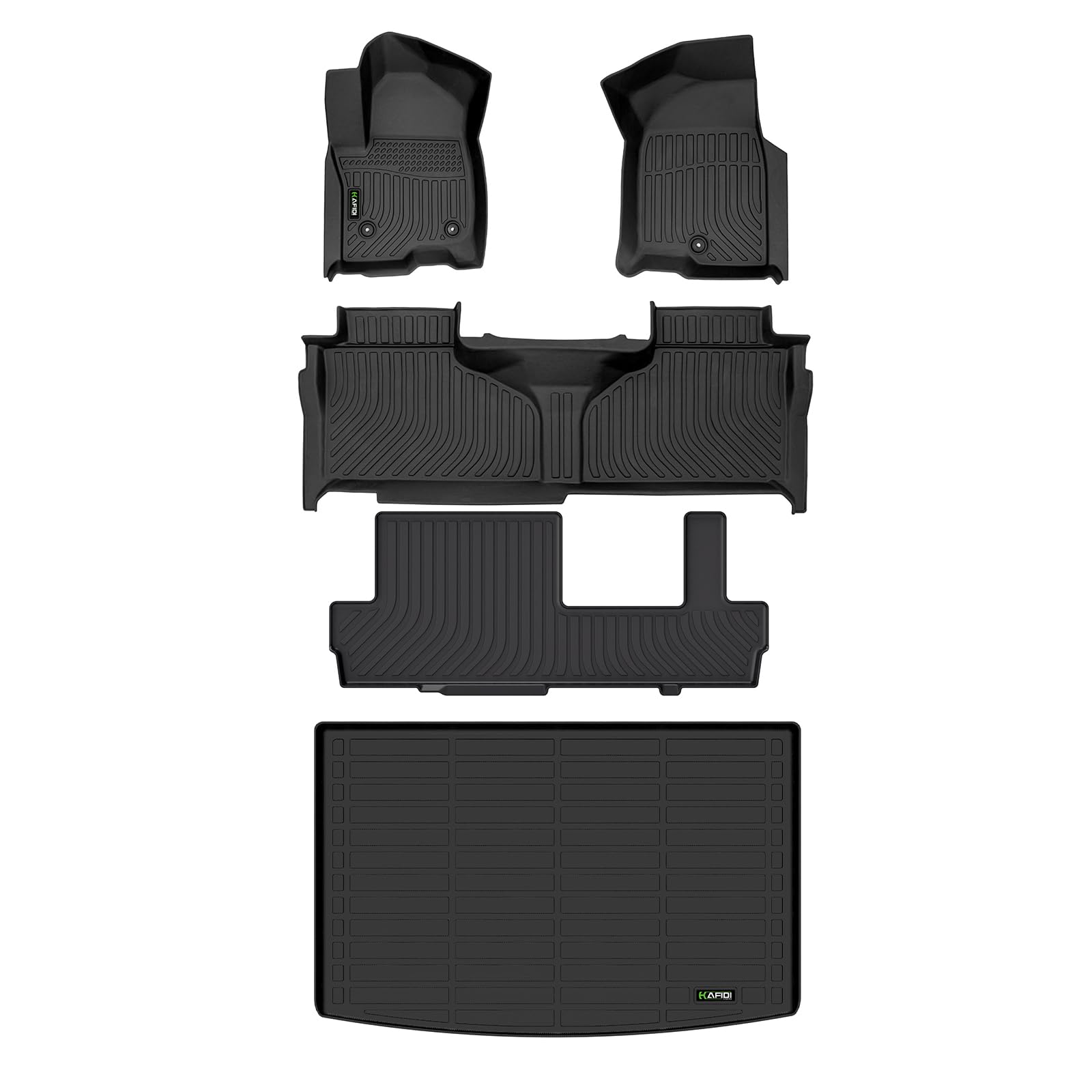 HAFIDI Floor Mats & Cargo Liner Custom for 2021-2025 Chevy Suburban/GMC Yukon XL 8 Seats (Bench Seating) All Weather Protection TPE Heavy Duty Floor Liners 1st& 2nd& 3rd Row Full Set Accessories-Black Image HAFIDI Floor Mats & Cargo Liner Custom for 2021-2025 Chevy Suburban/GMC Yukon XL 8 Seats (Bench Seating) All Weather Protection TPE Heavy Duty Floor Liners 1st& 2nd& 3rd Row Full Set Accessories-Black Image