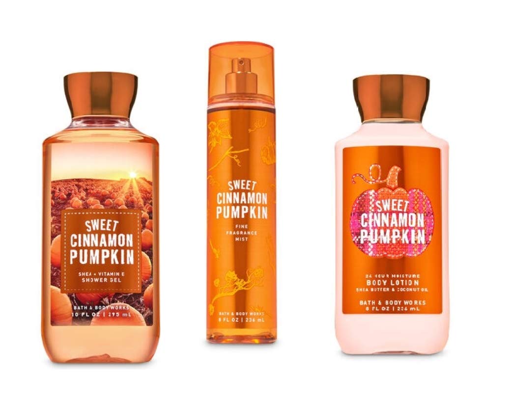 Sweet Cinnamon Pumpkin - Daily Trio Gift Set Full Size - Shower Gel, Fine Fragrance Mist and Super Smooth Body Lotion – (2019 Edition) : Beauty