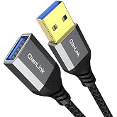 QianLink USB 3.0 Extension Cable (3.3FT), Nylon Braided USB Extender Compatible with Webcam, Camera, Phone, Hub, Mouse, Keyboard, Printer, Hard Drive, Headset (Gray)