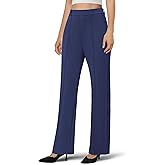 DLOODA Women's Dress Pants Business Casual Stretchy Work Pants High Waisted Pull On Slacks Office Wide Leg Trousers
