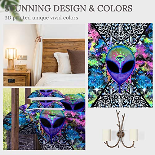 Trippy Alien By Brizbazaar Comforter Set 4 Pieces Colorful Tie Dye Bedding Sets With 3d Psychedelic Outer Space Pattern Alien Abstract Reversible Comforter For Boys Men King Pricepulse