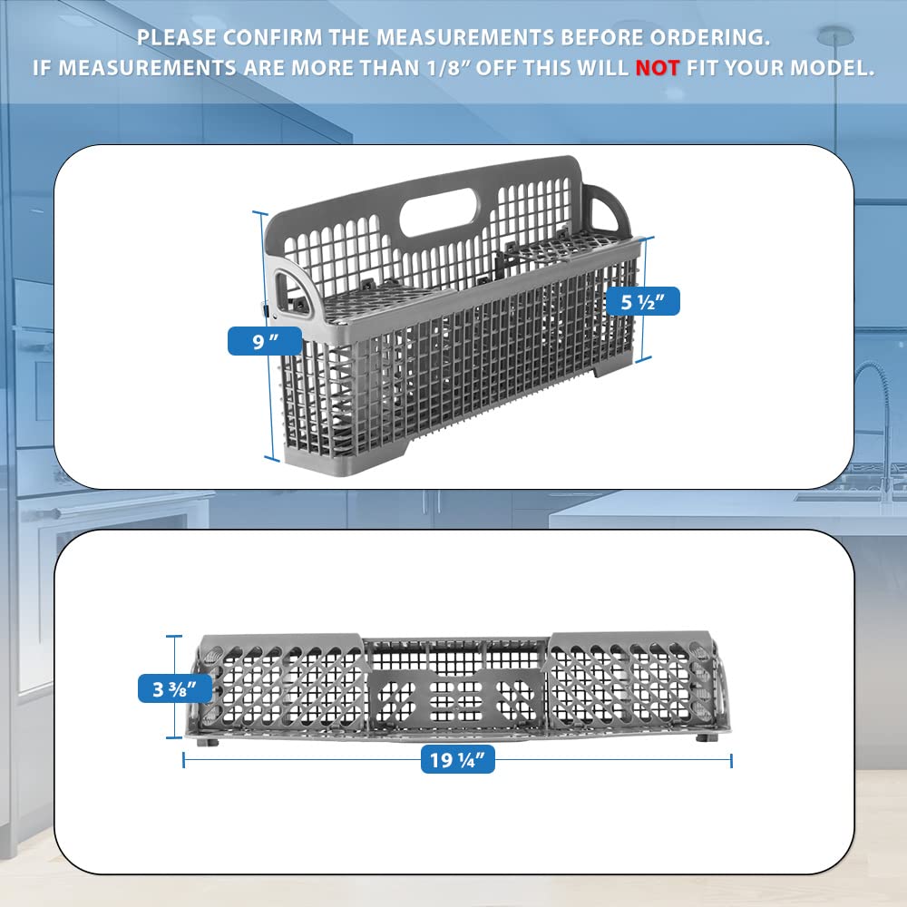 UPGRADED Lifetime Appliance W10190415 Silverware Basket Compatible with Whirlpool, Kenmore Dishwasher - WPW10190415