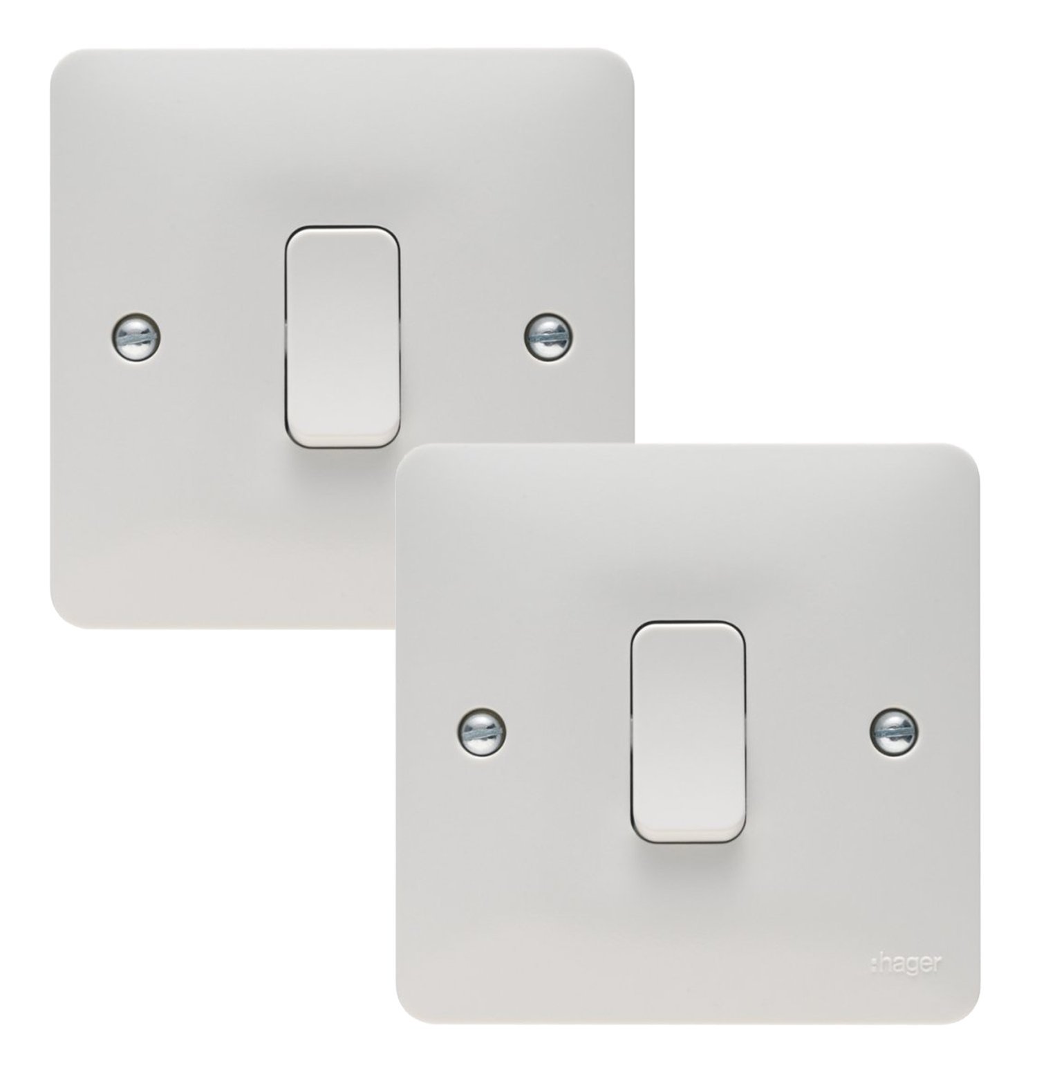Hager 10AX 1 Gang 2 Way Wall Switch - Sollysta Range (2 Pack)