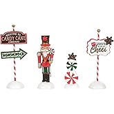 Department 56 Village Collection Accessories Christmas Peppermint Panache Figurine Set, Various Sizes, Multicolor