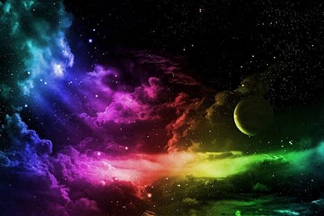 Amazon Co Jp 宇宙の虹の色壁紙 宇宙の壁紙 294 キャンバス ステッカー 印刷 壁紙ポスター はがせるシール式 写真 特大 絵画 壁飾り50cmx33cm Home Kitchen