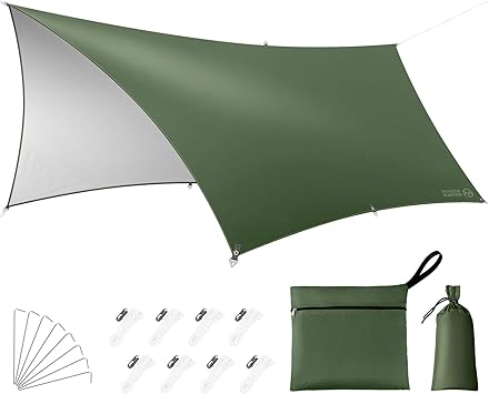 Amazon Outdoormaster防水タープ テント キャンプ タープ 日除け 遮熱 遮光 軽量 Upf50 紫外線99 9 カット 3000ｍｍ耐水圧 300ｄ高密度生地 ８つペグ付 ８つテントロープ付 防水収納ケース付 Uvカット 運動会 ピクニック アウトドア 一年保証 Outdoormaster タープ