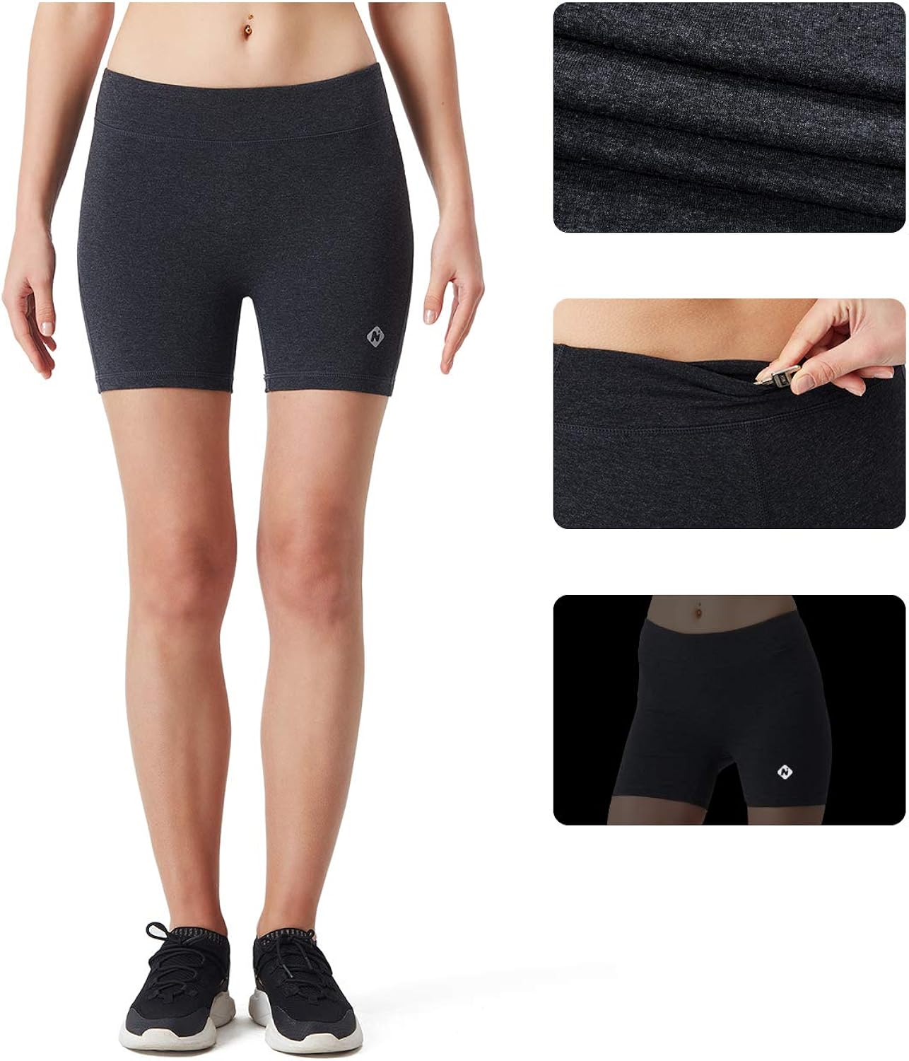 Naviskin Women's 4" Active Volleyball Shorts Training Workout Tights Compression Shorts : Clothing