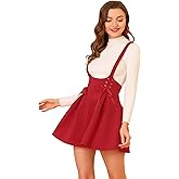 Allegra K Women's Halloween High Waist Brace Skirts A-Line Mini Lace Up Suspender Skirt