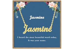 Ldurian Valentine's Day Gifts Name Necklace | Name Pendant Necklace Christmas Gifts | 14K Gold Dainty Name Plate Necklaces Birthday Jewelry Gift for Teen Girls