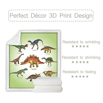 Buy Sleepwish Dinosaur Throw Blanket Kids Boys Ancient Animal Sherpa Fleece Blanket Green White Dinosaurs Blankets 50 X 60 Online In Indonesia B07mm15lky