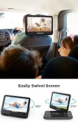 DBPOWER 12.5 Inch Portable DVD Player 10.5 Inch Swivel Screen USB SD AVI RMVB view 3