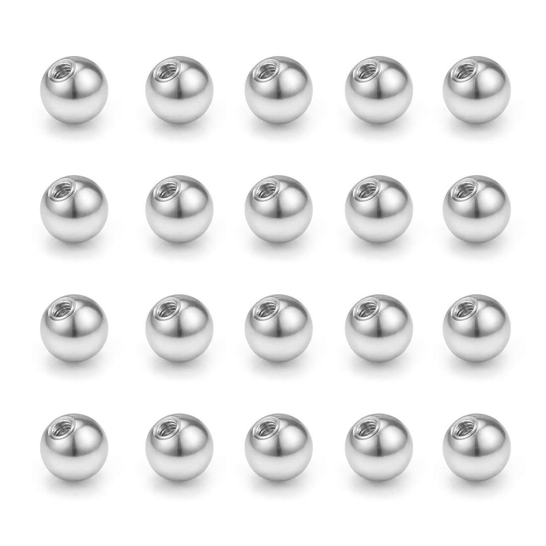 Briana Williams 20pcs 14 Gauge Stainless Steel Piercing Balls Replacement Set 5mm