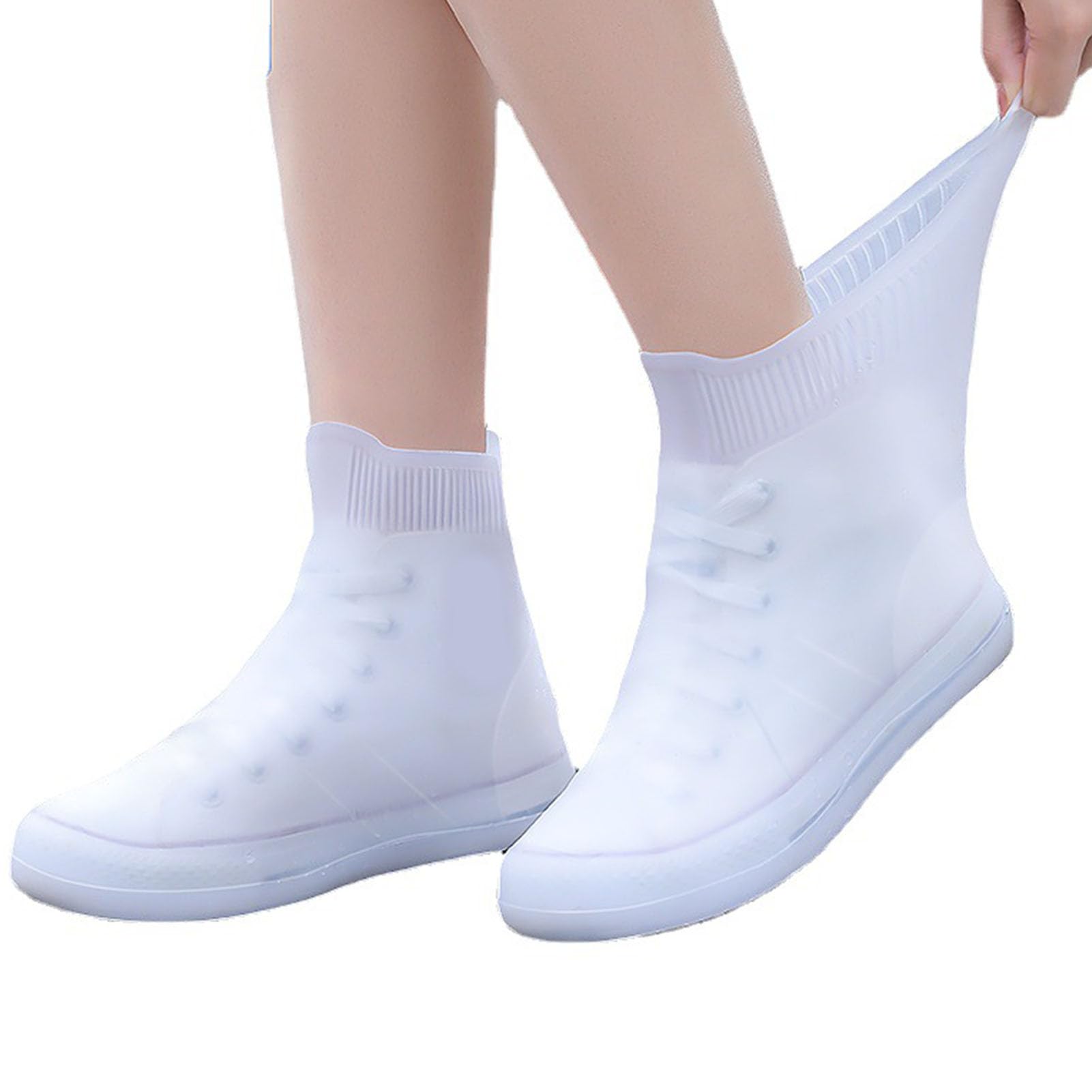 HERCHR Waterproof Shoe Covers,L Size Shoe Covers,(37-39) Cycling Overshoes Overshoes Trainer Rain Protectors Reusable Overshoes Non Slip Overshoes Rain Shoe Covers Foldable Rain Boot for Women Men