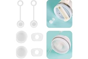 BULAY Silicone Spill Stopper Set of 3, Compatible with Stanley Cup H2.0 40oz/ 30oz, Tumbler Accessories, Including 2 Straw Cover Cap, 2 Square Spill Stopper and 2 Round Leak Stopper (6Pcs)