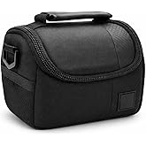 eCostConnection Small Padded Camera Bag with Shoulder Strap – Compact DSLR & Mirrorless Camera Carrying Case, Lightweight Protective Crossbody Case