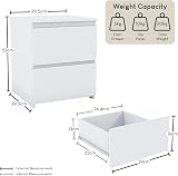 Vida Designs Denver 2 Drawer Bedside Chest White 52H 29.5W 29.5D view 2