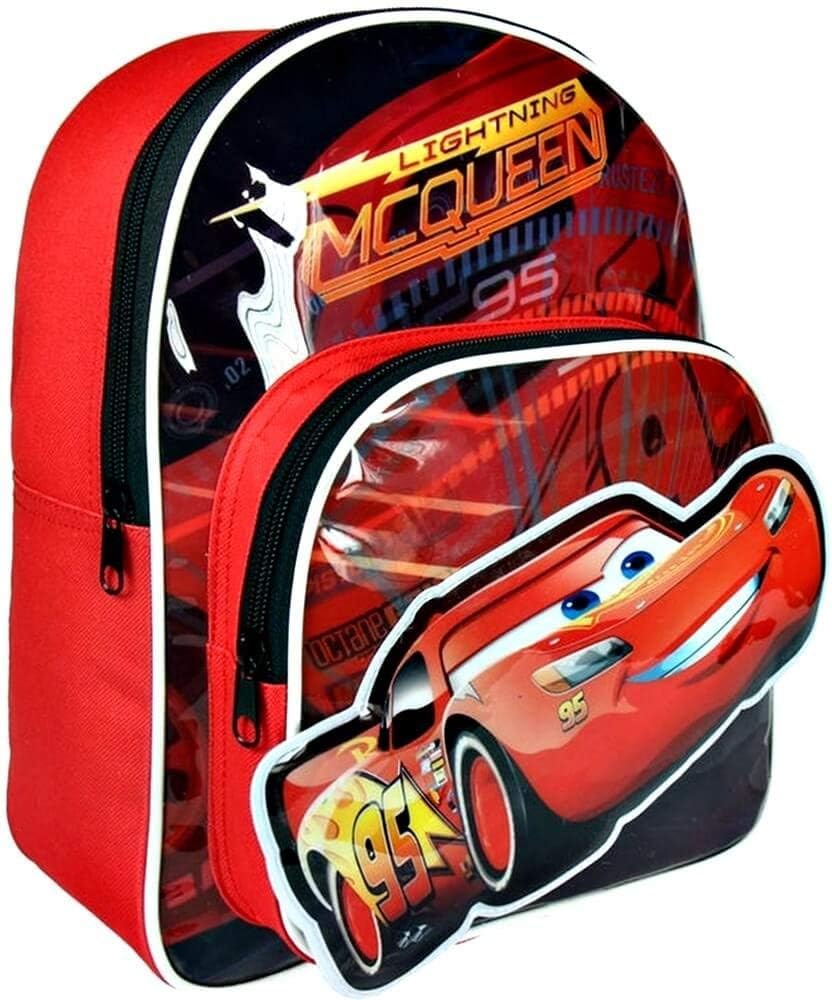 Disney Cars 3 Backpack Featuring Lightning McQueen 3D Image