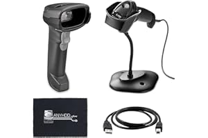 ANYHDD Zebra DS2278 Series Bar Code Scanners Cordless Handheld Bundle Standard Range Barcode Scanner Area Imager Kit with Presentation Cradle and USB Kit + USB 2.0 Cable + Microfiber Cloth, Black