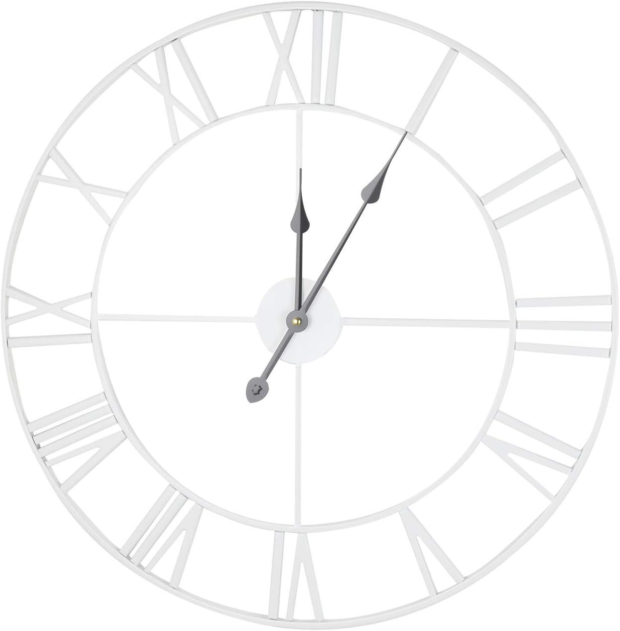 Shoze 60cm White Extra Large Roman Numerals Skeleton Wall Clock Big Giant Open Face Wall Clock Wall Clocks Clocks Umoonproductionscom