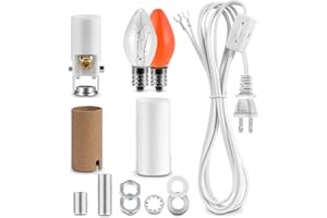 EMNOOTI Ceramic Tree Lights - Night Light Rewire Kit with E12 Candelabra Base Socket Wiring Set and C7 Bulbs
