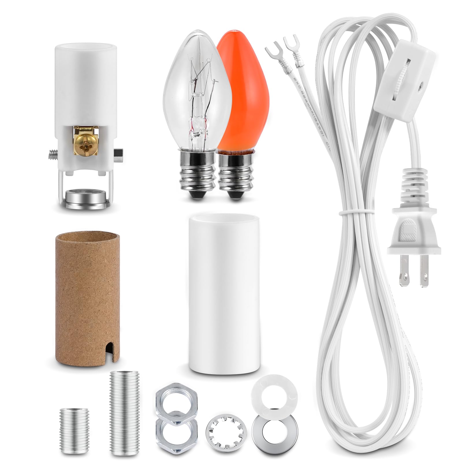 Photo 1 of Ceramic Tree Lights - Night Light Rewire Kit with E12 Candelabra Base Socket Wiring Set and C7 Bulbs