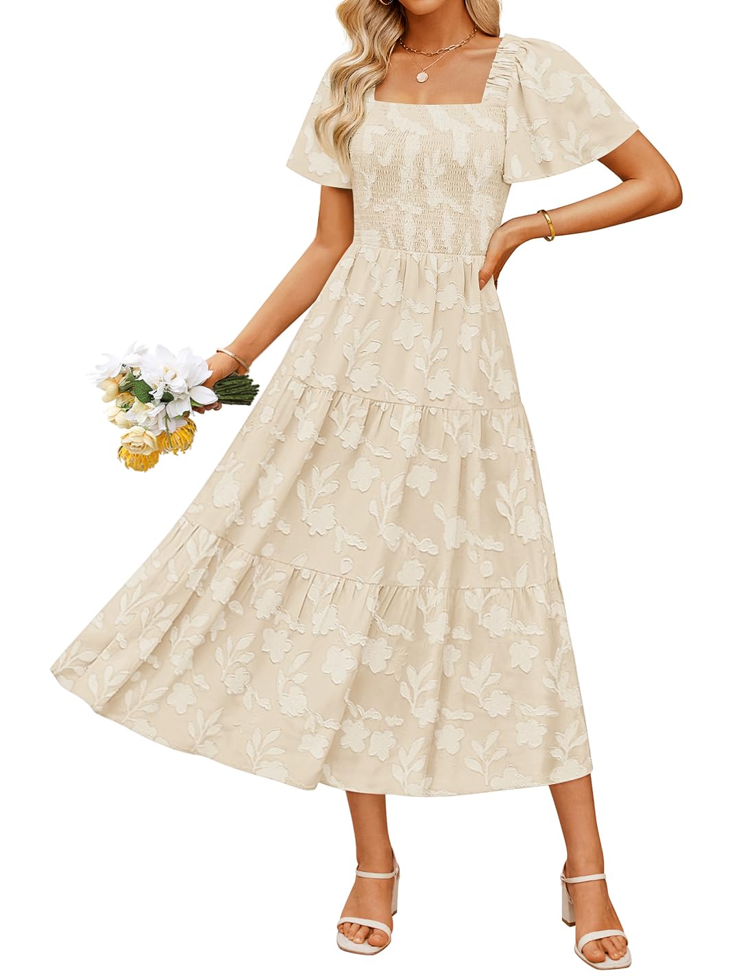 ZESICA Women's Summer Boho Floral Midi Dresses 2025