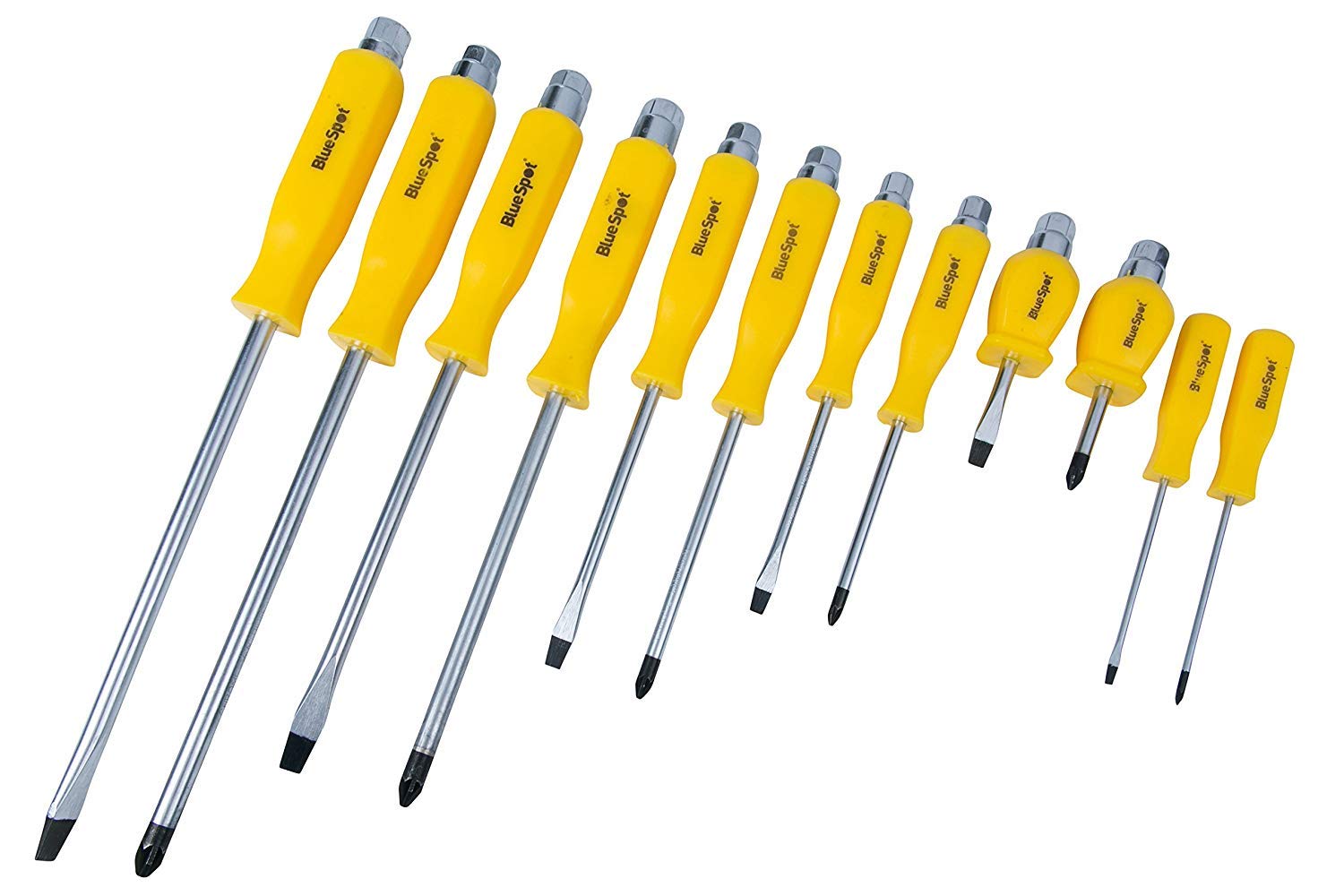 Blue Spot Tools 12058 12 Piece Hexagonal Shank Bolster Screwdriver Set