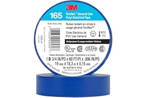 3M 165BL4A 60ft Temflex Vinyl Accs Elect. Tape 165 Blue 3/4 in