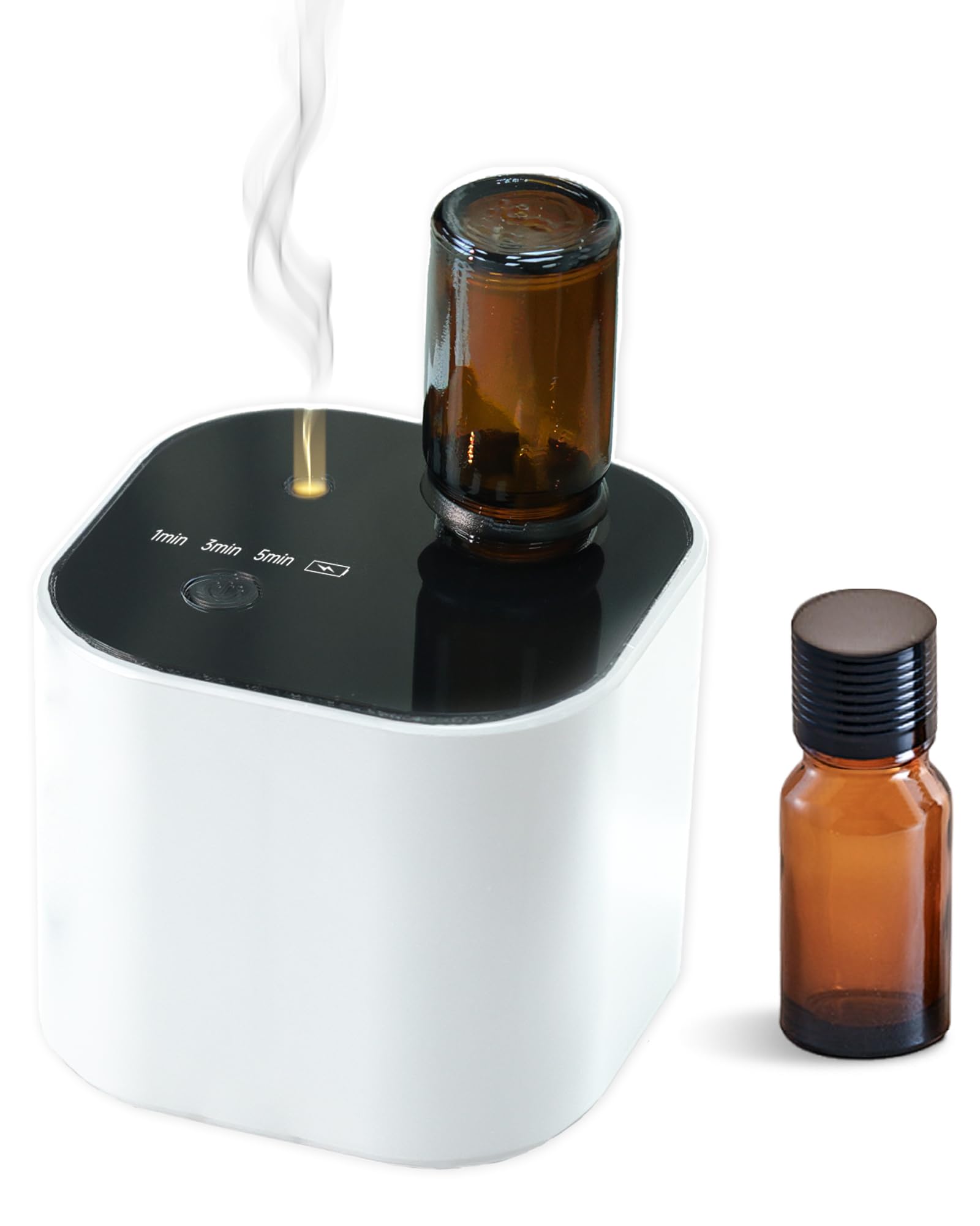 Photo 1 of Waterless Cordless Diffuser with 10ml White Tea Oil,Portable Small Mini Diffusers,Battery Operated Aromatherapy Diffuser 3 Mist Modes, Cycle Start,400 Sq.Ft for Room/Home/Office/Bedroom/Gift,White