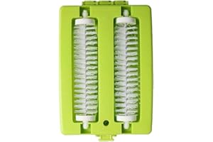 Double Brush Head Handheld Carpet Table Brush Plastic Sweeper Crumb Dirt Cleaner Roller Tool(Random Color)