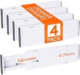 Lifewit 4 Pack Drawer Dividers 4in High Adjustable 13.5-22in Expanding