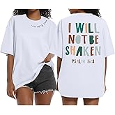 Christian Shirts for Women Jesus Faith Religious Bible Verse T Shirt Oversized Graphic Tees Inspirational Sayings Top