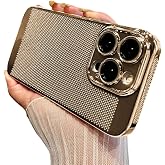 Case for iPhone 13 Pro Max, Gold | Super Thin Heat Dissipation Breathable Plating Phone Case