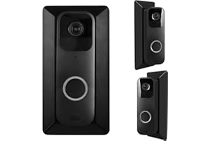 HOLACA Wall Plate with 35 Degree Left/Right Angled Wedge Mount for Blink Video Doorbell(2021-1st Gen)-[Hard ABS Material] (Black)