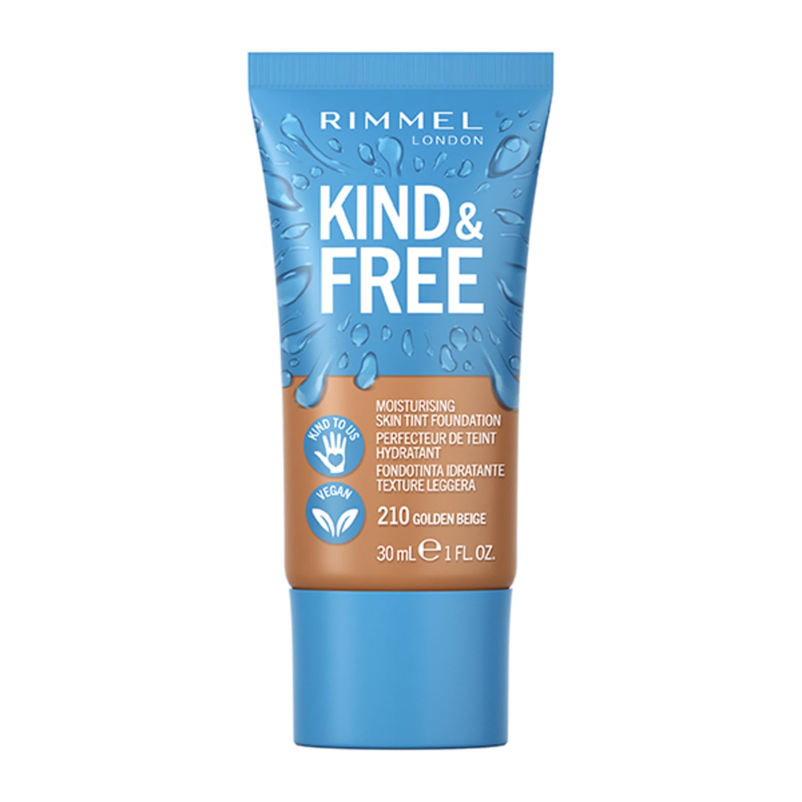 Rimmel Kind + Free Moisturising Skin Tint Foundation, Golden Beige 210