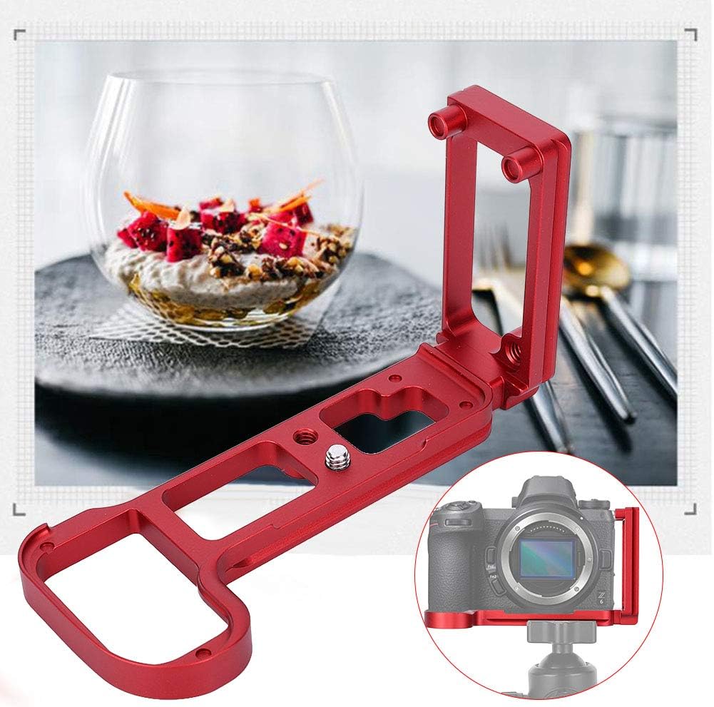 Vertical L Bracket Mount Quick Release Plate Hand Grip for Z6 Z7 Mirrorless Camera(Red) - Image 3