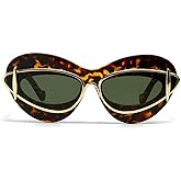 laureles Fashion Lips Cat Eye Sunglasses for Women Vintage Y2K Sun Glasses Ladies Gradient Black Shades UV400