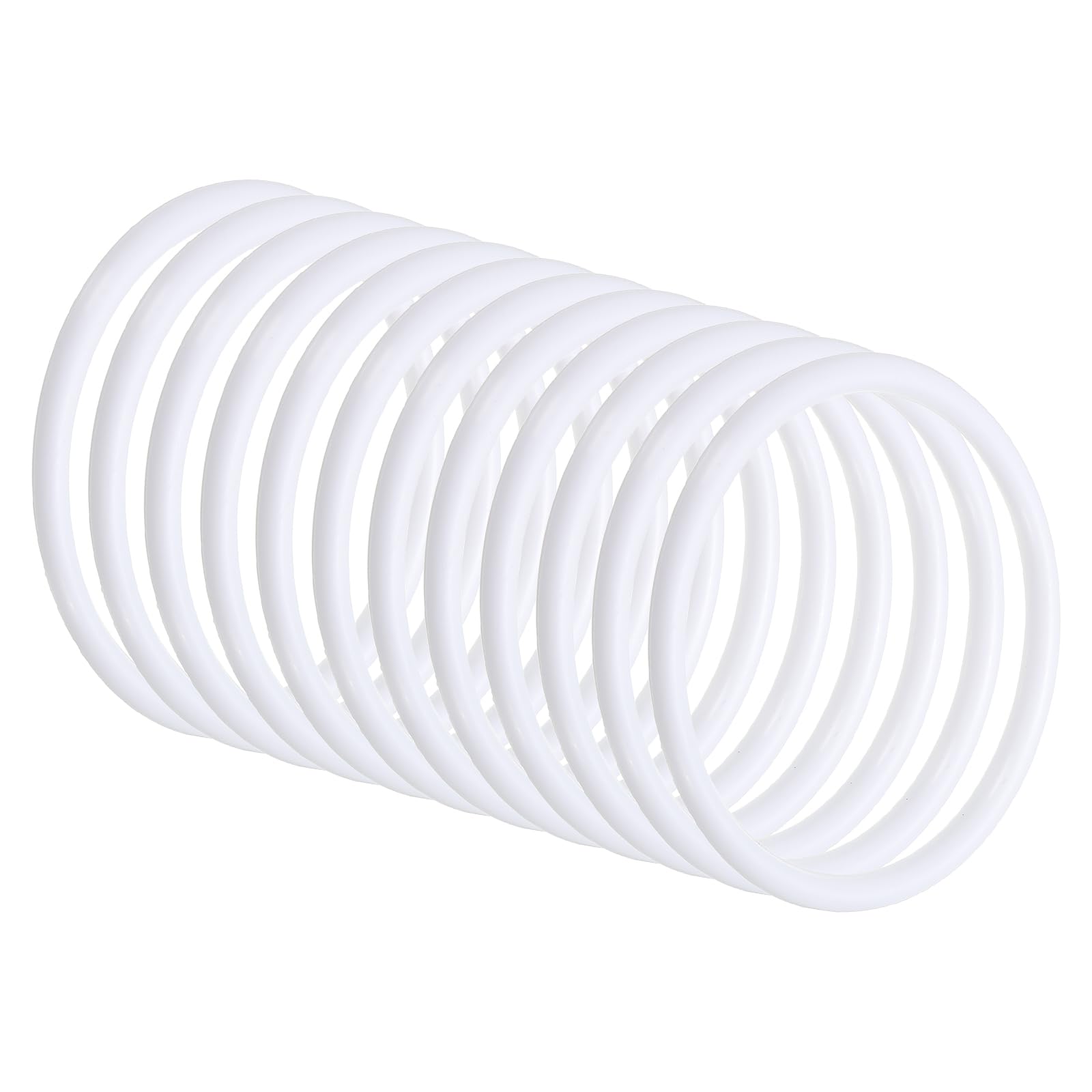 PATIKIL 3.3 Inch Dream Catcher Rings, 30 Pcs Plastic Macrame Wreath Floral Round Ring Hoop for Home Car DIY Craft Wedding Wall Hanging Decorations, White